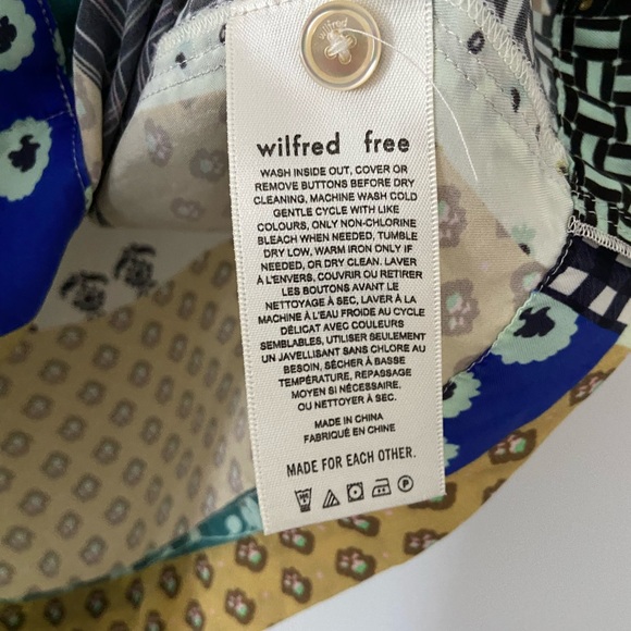 Aritzia Aries Wilfred Free Printed Button down super oversized shirt XXS - Picture 8 of 8